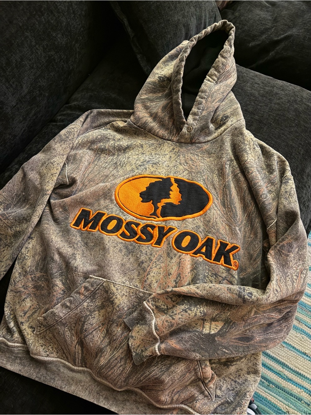 Mossy Oak Brush Camo Hoodie with Embroidered Logo